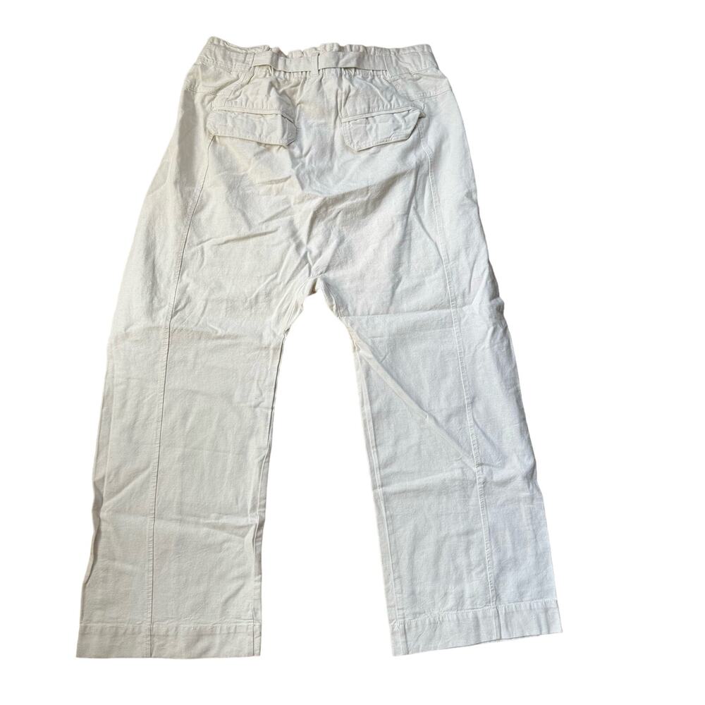 NWT Free People Sky Rider Drop Crotch Harem Ecru Cotton Linen Pants Size Large - Picture 6 of 8
